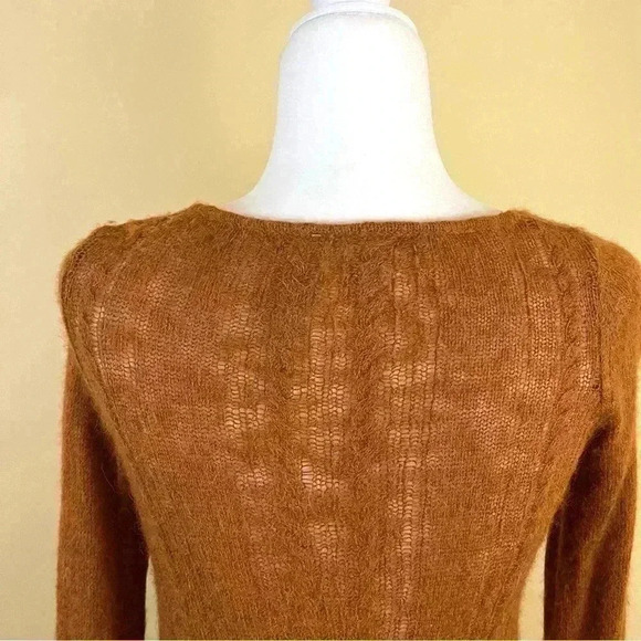 Free People Waterfall Boho Sweater Honey Alpaca Blend V-Neck Sweater Size S - Picture 11 of 16